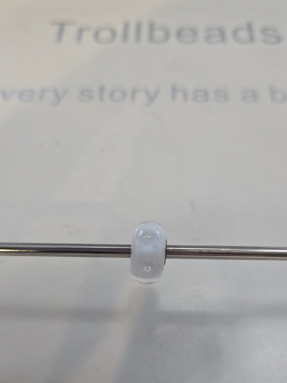 Trollbeads White Glass Bead with Subtle Bubbles